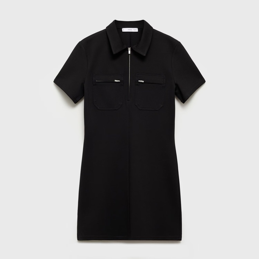 Mango Black polo neck dress with pockets NWT - Picture 2 of 4